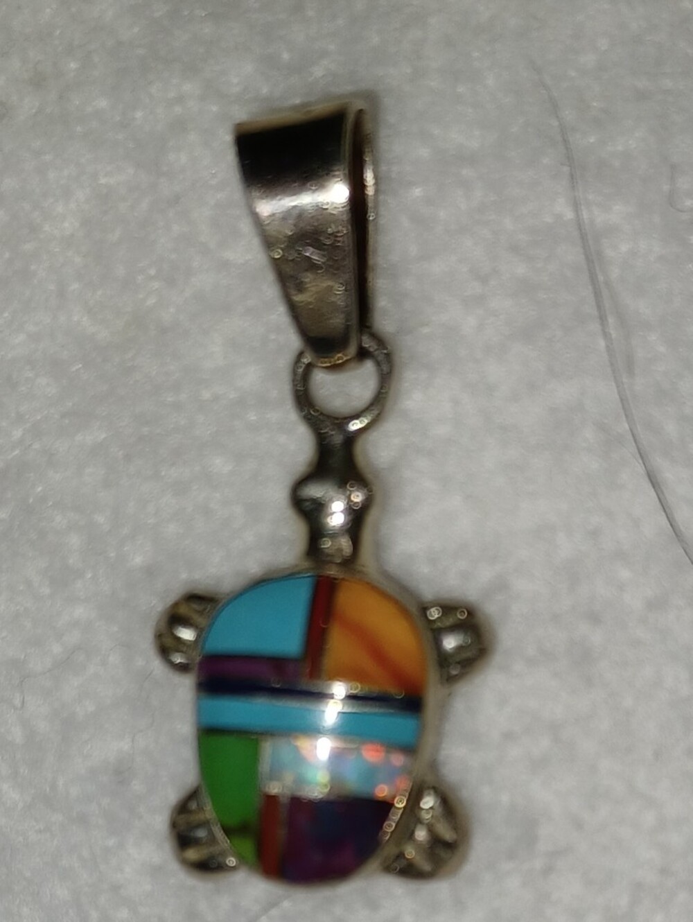 Source Unknown Multicolor Inlay Turtle Pendant Necklace Charm